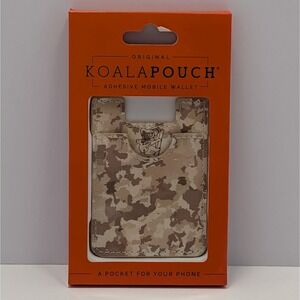 Koala Pouch Sand Camo Adhesive Mobile Wallet Faux Leather Phone Card Holder